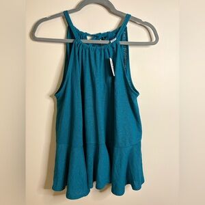 Old Navy Women’s Teal Ruffle Hem Tank Top Size M NWT